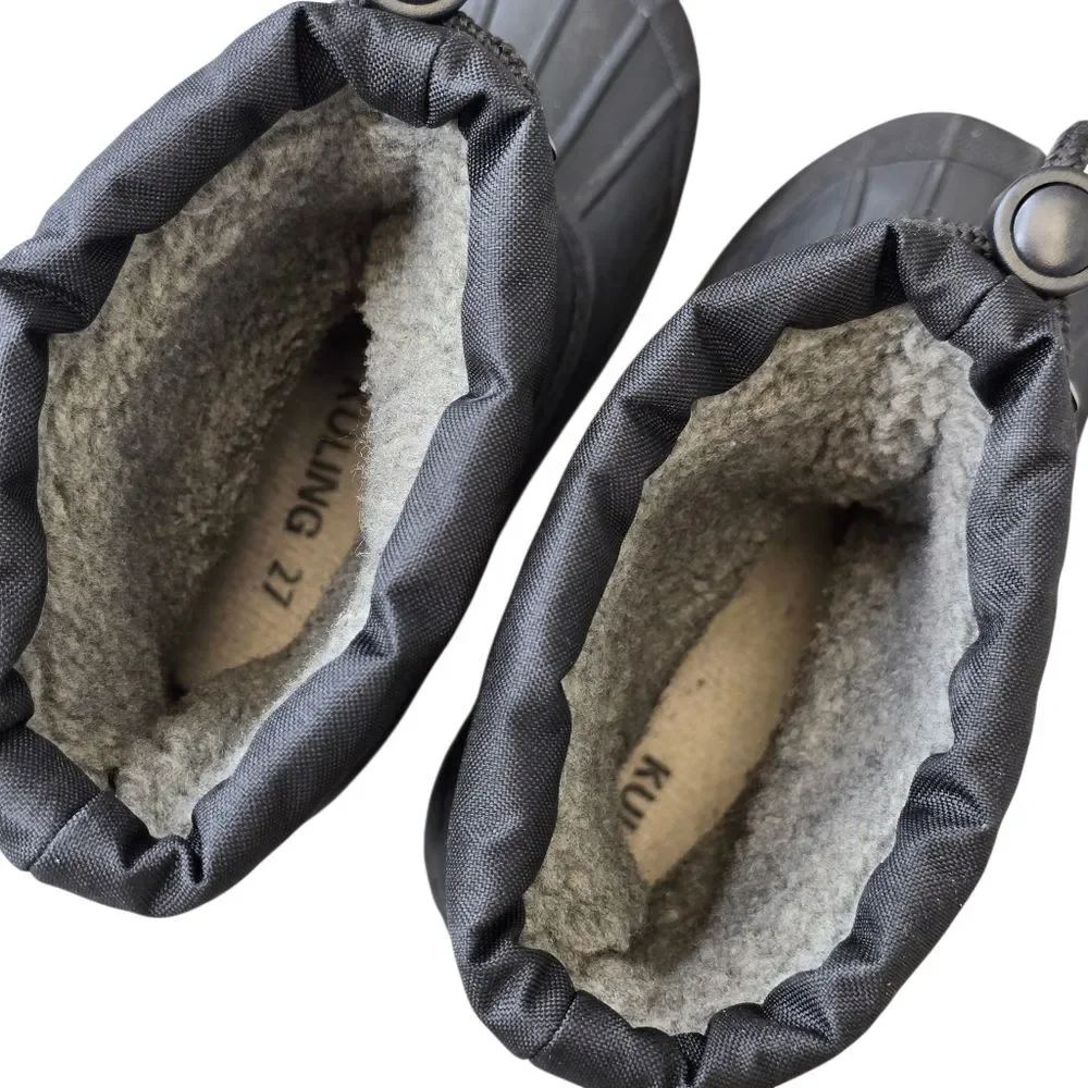 Kuling Toddler Kids Euro 27 US 10 Black Waterproof  Insulated Winter Snow Boots